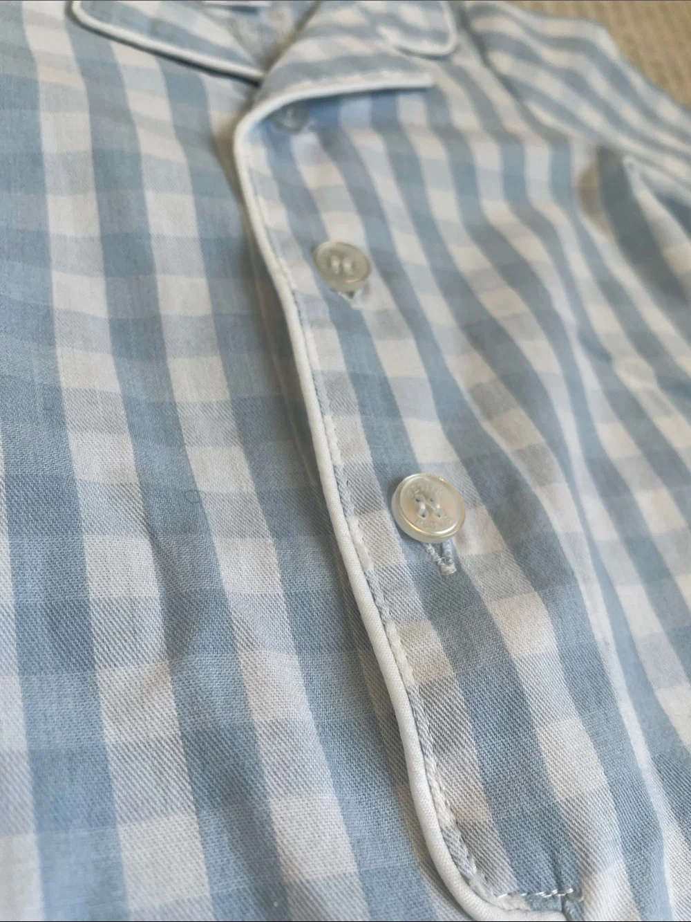 Petite Plume Light Blue Gingham Baby Sleep Sack Pajama